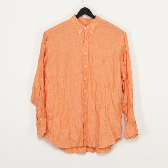 Polo Ralph Lauren Men Classic Fit Linen Shirt Orange Size 2XLT - Picture 1 of 5